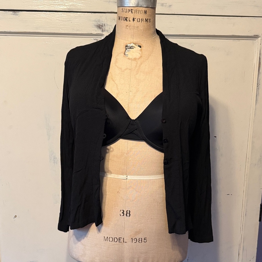 Eileen Fisher Elegant Black Lightweight Blouse or Jacket